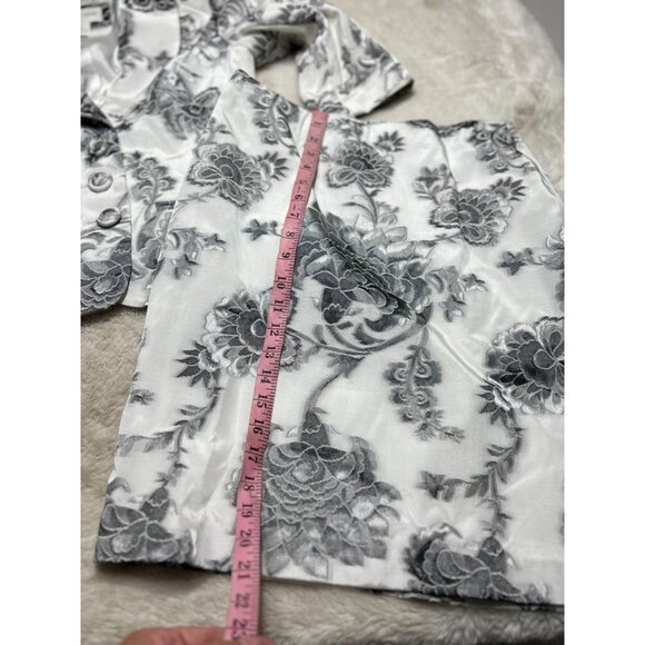 White House Black Market Floral Blazer & Pencil Skirt Set Elegant Formal Wear Wh - Picture 4 of 12